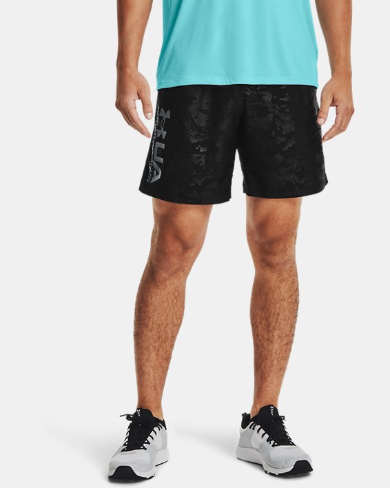 Men's UA Woven Emboss Shorts in Black image number 0